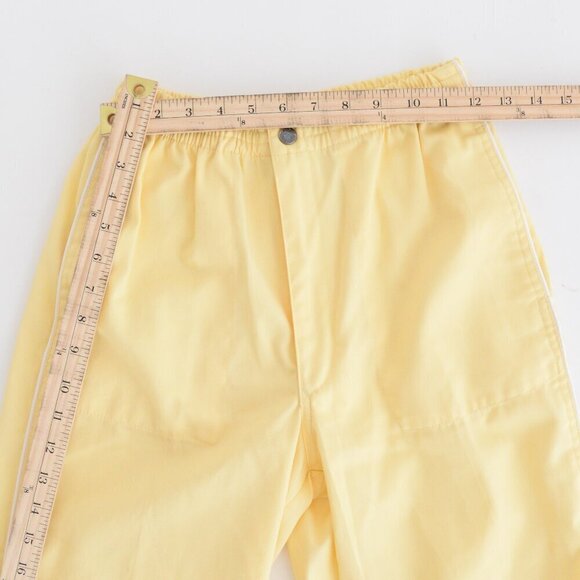 Vintage 80s  Court Club Yellow Elastic Waist Capri Pants with Piping Detail S - Picture 5 of 13